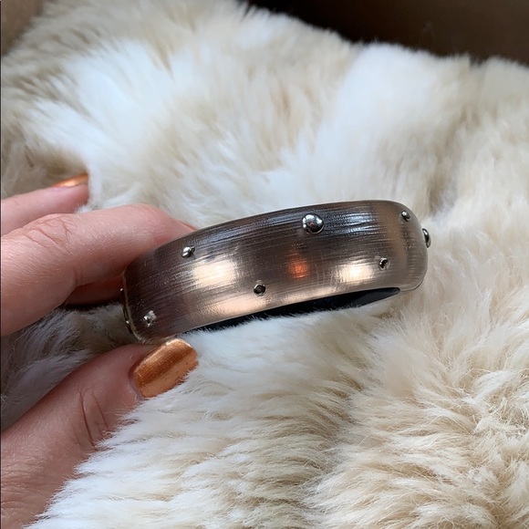 Alexis Bittar Studded Lucite Cuff Bangle Bracelet - Picture 2 of 6